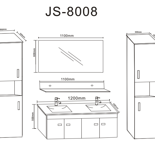 Mobile bagno 120 cm doppia colonna e lavabo inclusi - White Elegance - Image 7