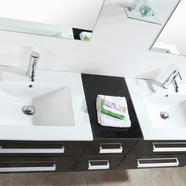 Mobile Bagno Arredo Bagno 150 cm Doppio lavabo incluso - Rome - Image 3