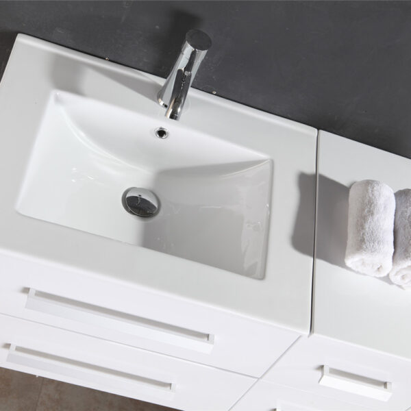 Mobile Bagno Arredo Bagno 150 cm Doppio lavabo incluso - White Rome - Image 6