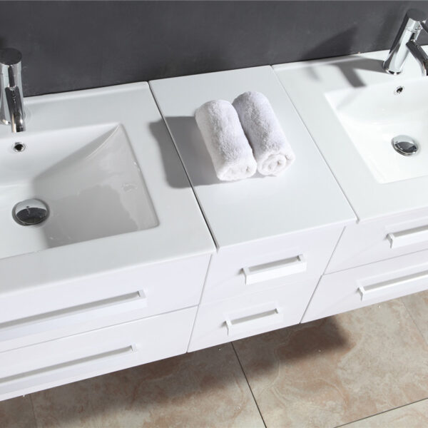 Mobile Bagno Arredo Bagno 150 cm Doppio lavabo incluso - White Rome - Image 5