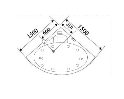 Dolphin - Whirlpool Badewanne für 2 Personen 150 x 150 cm – Bild 7