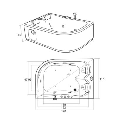 Havana - Whirlpool Badewanne für 2 Personen 170 X 115 cm - Image 9