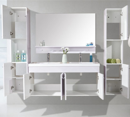 White Elegance - Badezimmermöbel 120 cm Säulen und Doppelwaschbecken – Bild 6