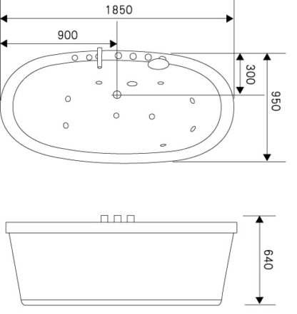 Rio - weiße Freistehende Whirlpool-Badewanne – Bild 7