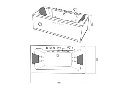 Marylin - Whirlpool Badewanne für 2 Personen 180 x 85 cm – Bild 8