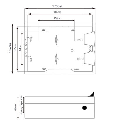 Lulu - Whirlpool Badewanne weiß 175 x 132 cm mit Farbtherapie – Bild 11