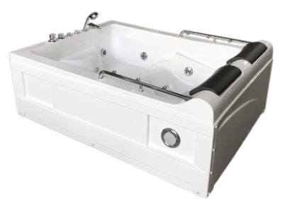 Lulu - Whirlpool Badewanne weiß 175 x 132 cm mit Farbtherapie – Bild 2