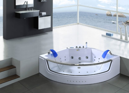 Capri - Whirlpool Badewanne 152 x 152 cm panoramaglas – Bild 2