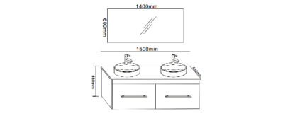 Szafka łazienkowa 150 cm umywalka w komplecie - Cardellino - Image 7