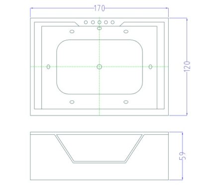 Wanna z hydromasażem biała Szkło z czołowej 170 X 120 cm na 2 osoby - Linda - Image 10